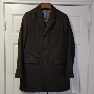 Ted Baker London Maroon Wool Blend Coat Size 40R
